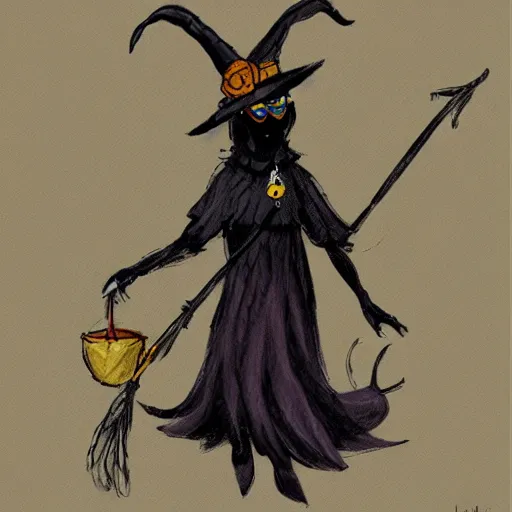 Image similar to a witch as a goat, concept art