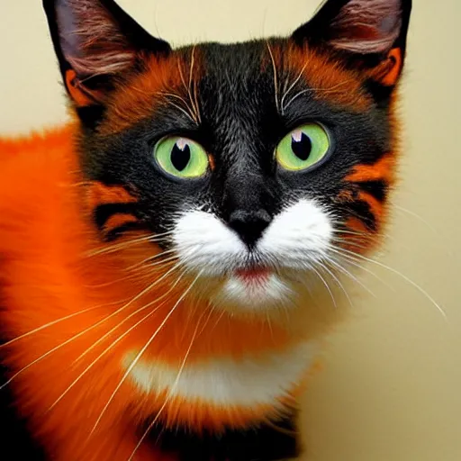 Image similar to left eye blinking orange cat, beautiful, realistic,