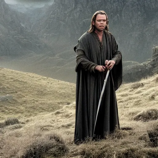 Prompt: Ewan McGregor as Aragorn