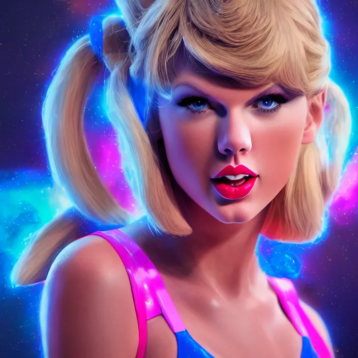 Image similar to portrait of Taylor Swift as LOLA BUNNY in SPACE JAM. HD, 4K. intricate abstract. intricate artwork. by Tooth Wu, wlop, beeple, dan mumford. octane render, trending on artstation, greg rutkowski very coherent symmetrical artwork. cinematic, hyper realism, high detail, octane render, 8k, iridescent accents