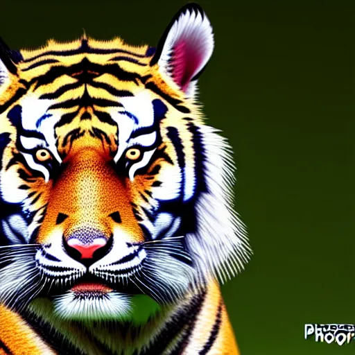 Image similar to tiger/goat, phot taken by nikon, hyper realistic, very detailed, 4k