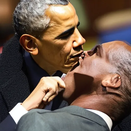 Image similar to obama kissing omar little, cctv footage