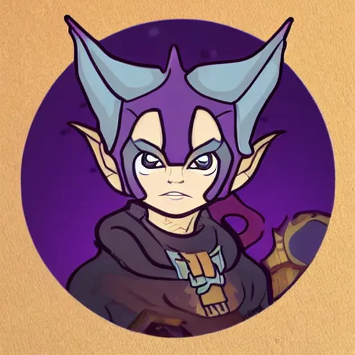 Image similar to cute d & d tiefling character sticker