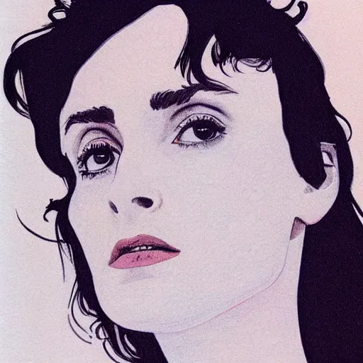 Image similar to “ winona ryder retro minimalist portrait by jean giraud, moebius starwatcher comic, sharp, smooth face, 8 k ”