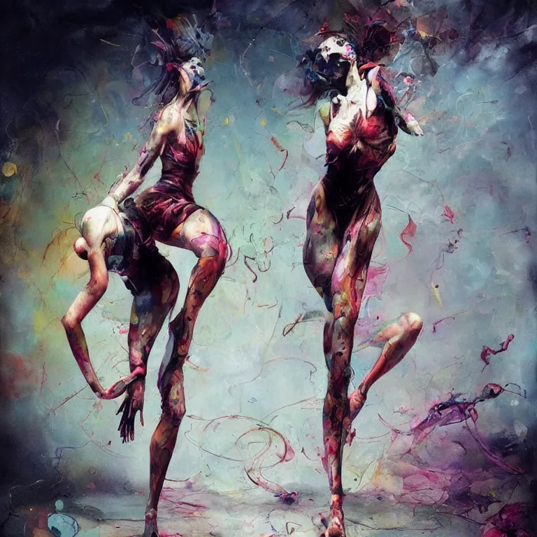 Prompt: fullbody potrait of dancing woman in the style of adrian ghenie, 3 d render, esao andrews, jenny saville, surrealism, dark art by james jean, ross tran