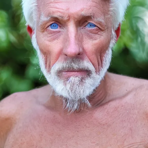 Image similar to a very ugly blond blue eyed old man