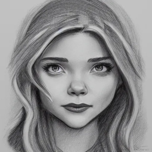 Image similar to milt kahl pencil sketch of chloe grace moretz as snow white