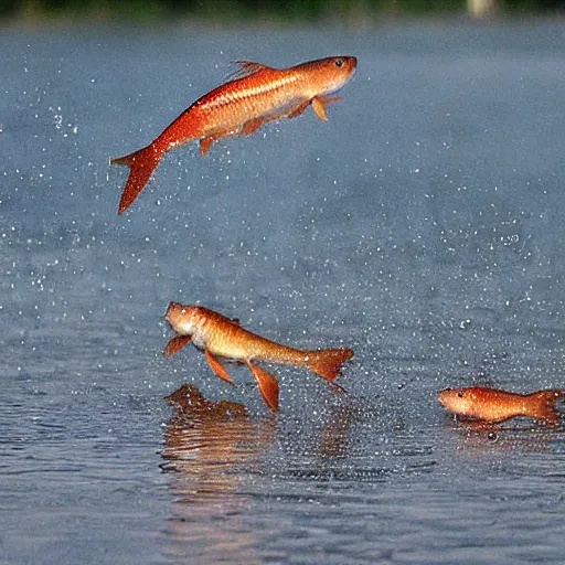 Image similar to carp falling from the sky