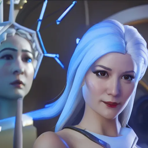 Image similar to film still of mary elizabeth winstead as mercy in overwatch ( 2 0 2 3 )