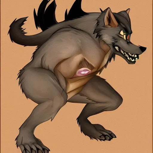 Image similar to a werewolf, fursona!!!! by don bluth, by kawacy, trending on artstation, full body