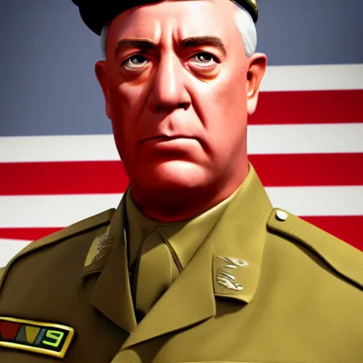 Prompt: hyper - realistic portrait of sergeant hartman, full metal jacket, 3 d, 8 k, digital art