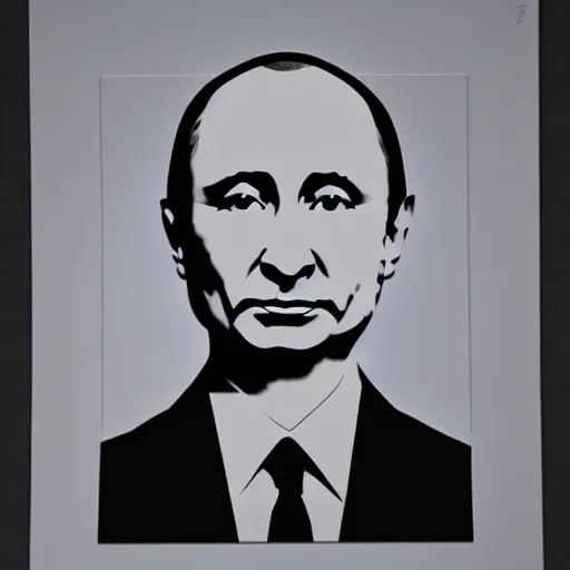 Image similar to individual furry putin silk screen portrait beeple style