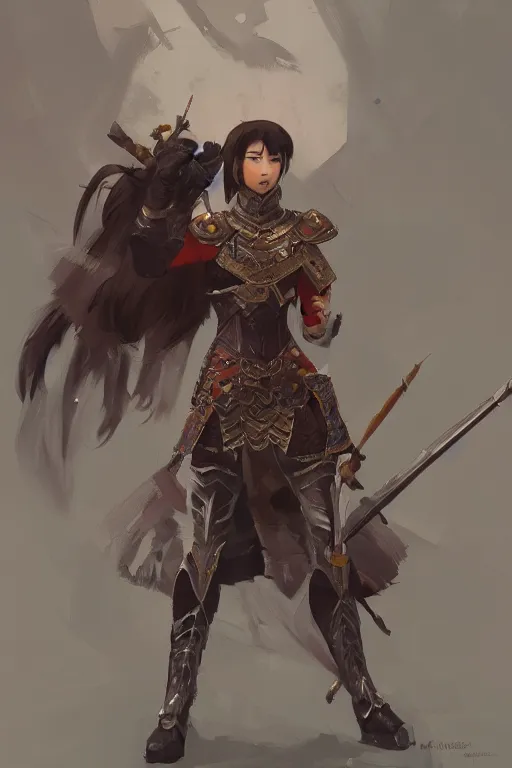 Prompt: Gorgeous armor mongolian warrior girl by ilya kuvshinov, krenz cushart, Greg Rutkowski, trending on artstation