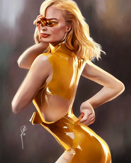 Image similar to margot robbie as honey, made of honey, wearing honey, award winning honey photography, extremely detailed, artstation, 8 k, sensual lighting, incredible art, wlop, artgerm