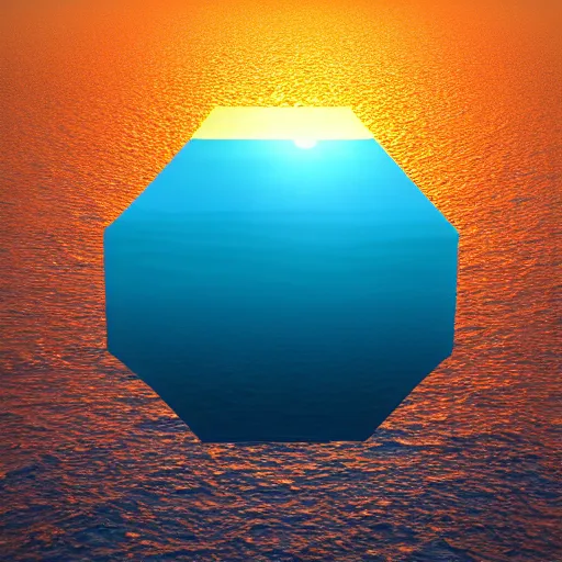 Prompt: 3d low polygon ocean scene with stunning sunset. 8k resolution. raytracing. trending on artstation.