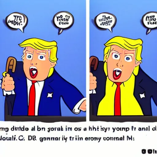 Image similar to cute, happy donald trump cartoon from a pixar movie