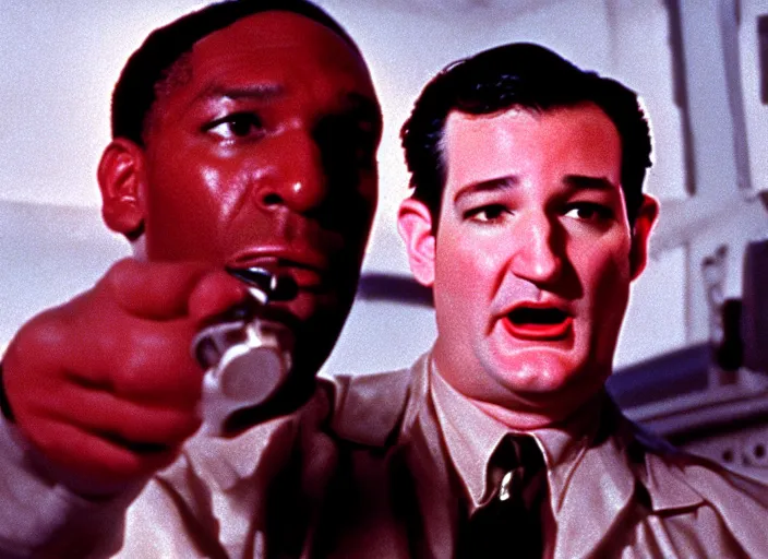 Image similar to ted cruz as candyman, movie still, from the candyman 1 9 9 2 movie, 8 k, realistic