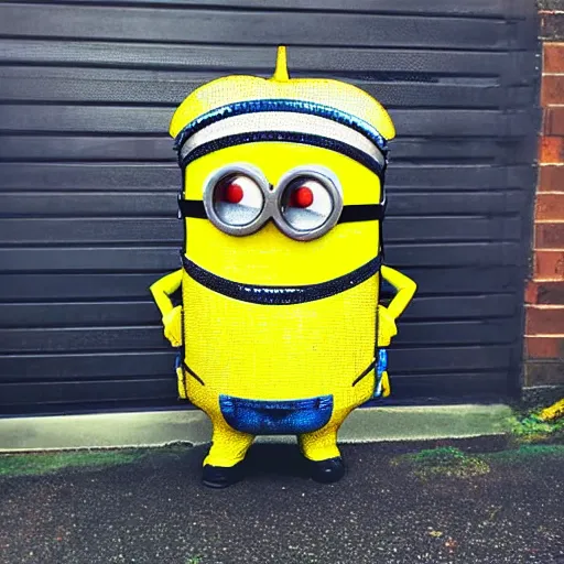 Image similar to a minion as Iron man