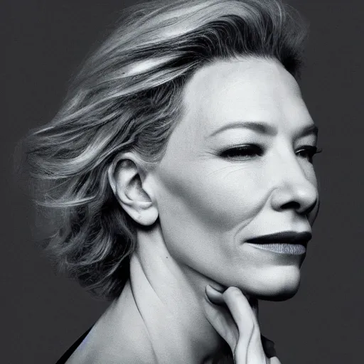 Prompt: xray of cate blanchett, clear shapes, 8k, realistic shading