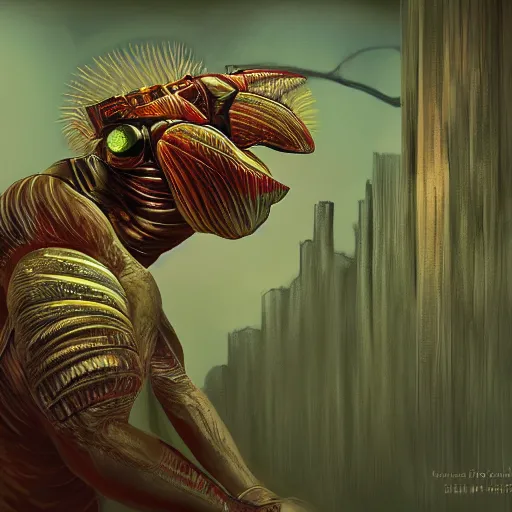 Prompt: the god of cicadas, biopunk, digital painting, award winning, scifi