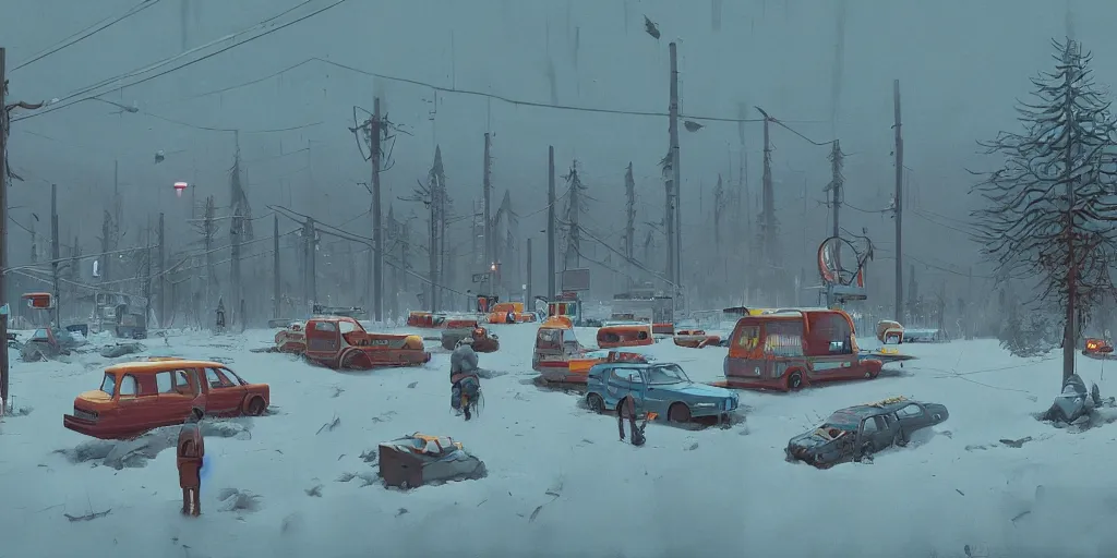 Prompt: simon stalenhag, high detail, digital art, realistic, trending on artstation