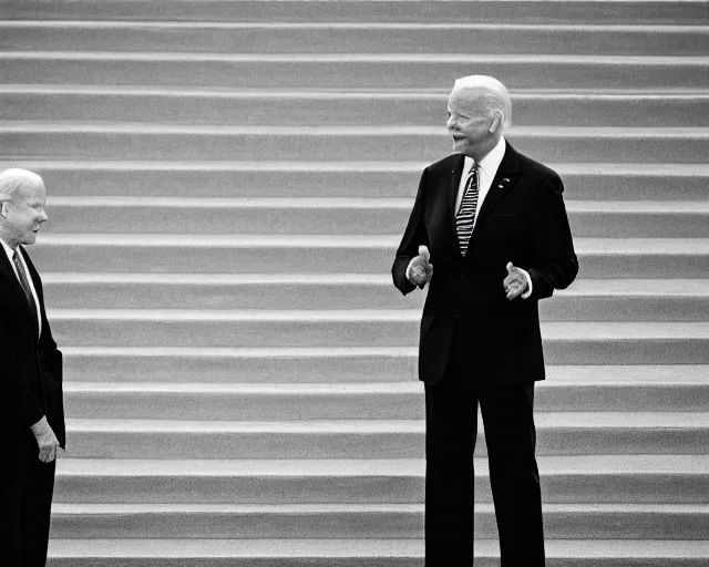 Image similar to president joe biden face to face with president joe biden, nikon 3 5 mm, photograph