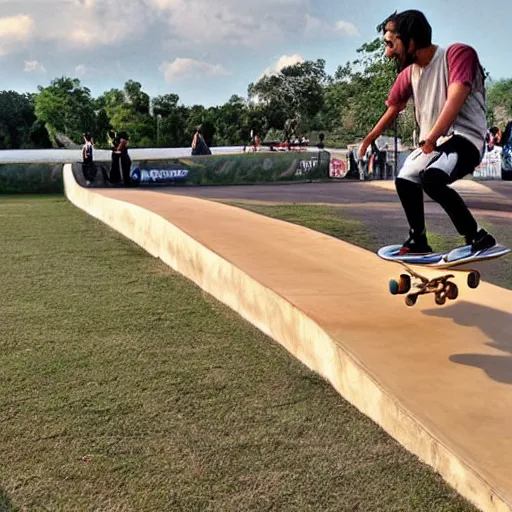 Image similar to hasbulla skateboarding