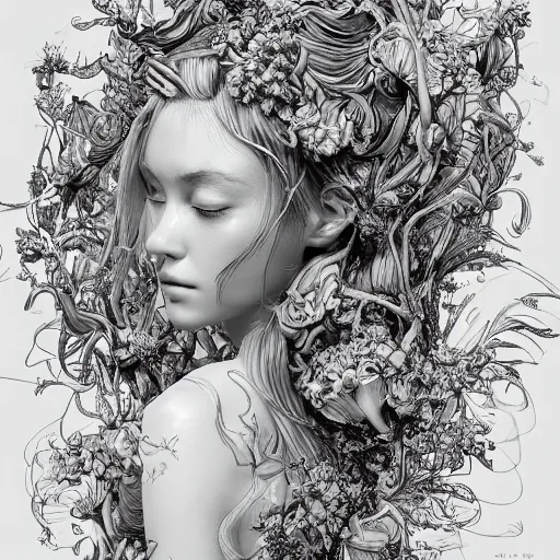 Prompt: a clove of garlic that resembles an incredibly beautiful, graceful, elegant, and sophisticated young blonde girl, an ultrafine detailed illustration by james jean, intricate linework, bright colors, final fantasy, behance contest winner, vanitas, angular, altermodern, unreal engine 5 highly rendered, global illumination, radiant light, detailed and intricate environment