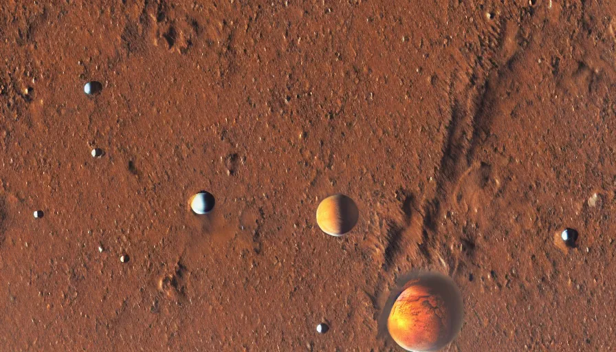 Image similar to planet mars in space, 1 8 mm, high res, highly detailed, photographed,