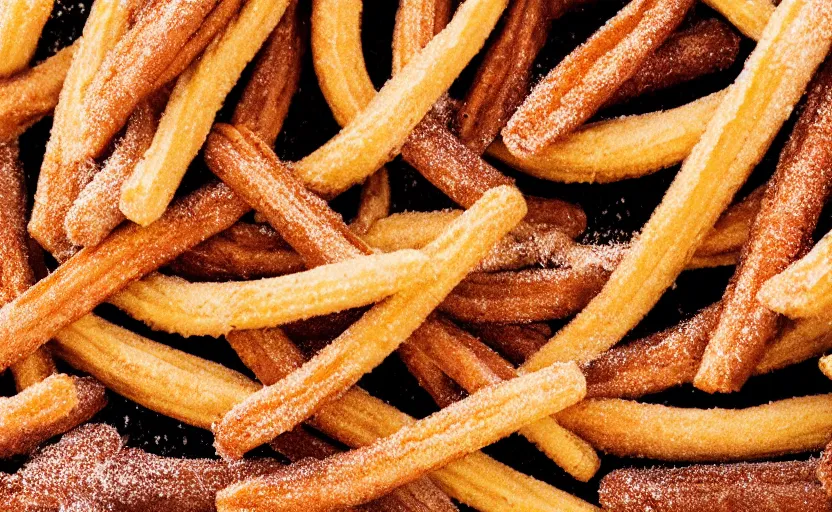 Image similar to a delicious churro, in the desert, food product photography, behance