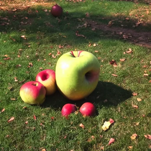 Image similar to yoshi eating a giant pile of apples