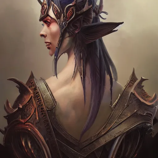 Image similar to dark elf princess, highly detailed, d & d, fantasy, highly detailed, digital painting, trending on artstation, concept art, sharp focus, illustration, global illumination, shaded, art by artgerm and greg rutkowski and fuji choko and viktoria gavrilenko and hoang lap