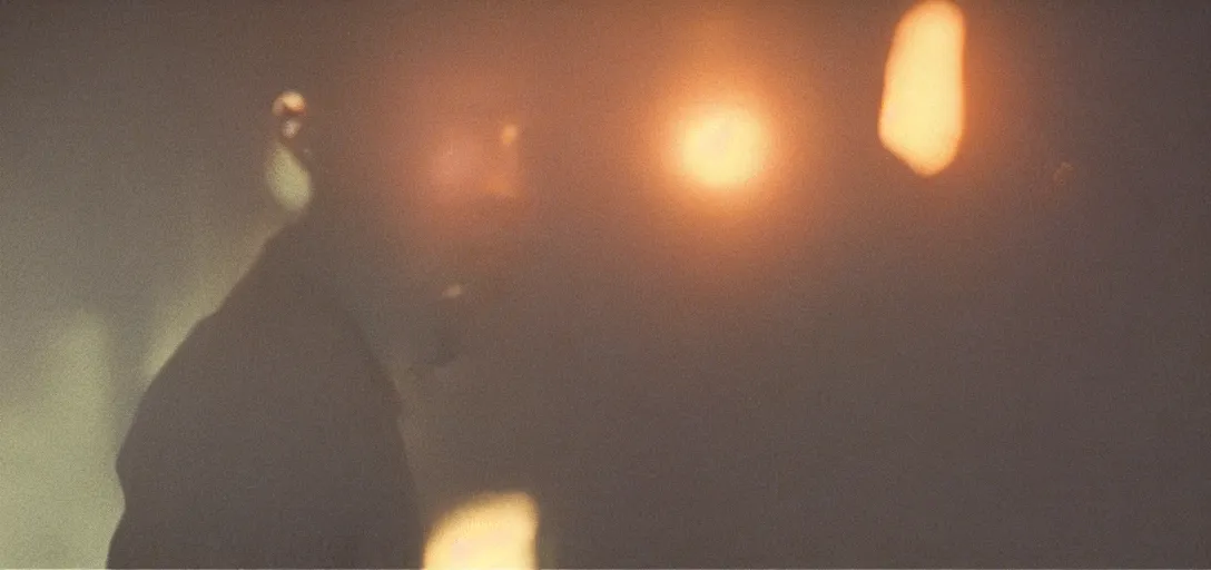 Prompt: a film portrait still of kanye west in blade runner, gritty cyberpunk atmosphere. realism, cinematic lighting, 4 k. 8 mm. grainy. panavision.