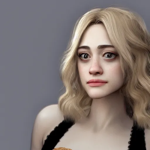 Prompt: blonde hair Emmy Rossum, realistic, photo studio, HDR, 8k, trending on artstation