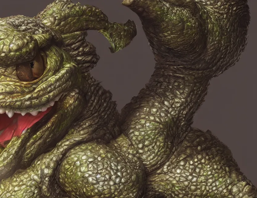 Prompt: highly detailed portrait, yoshi from nintendo, unreal engine, detailed and intricate environment