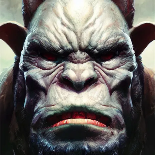 Prompt: Portrait of orc made by stanly artgerm lau, wlop, rossdraws, james jean, andrei riabovitchev ,marc simonetti