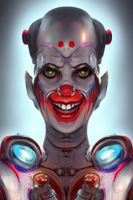 A Cyborg Clown With Runny Makeup In The Metaverse By Stable Diffusion