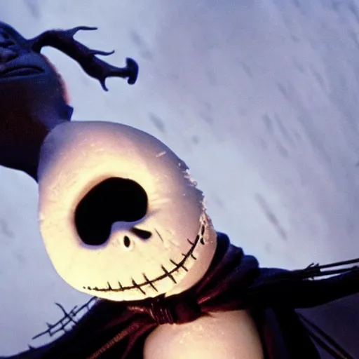 Prompt: film still of joe biden in the movie nightmare before christmas, cinematic lighting