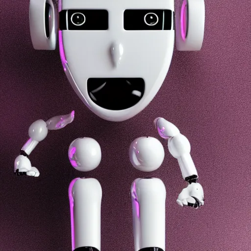 Image similar to beautiful robot humanoid, black and pink tones