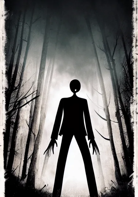 Prompt: movie poster, slenderman zombie, epic composition, cinematic lighting