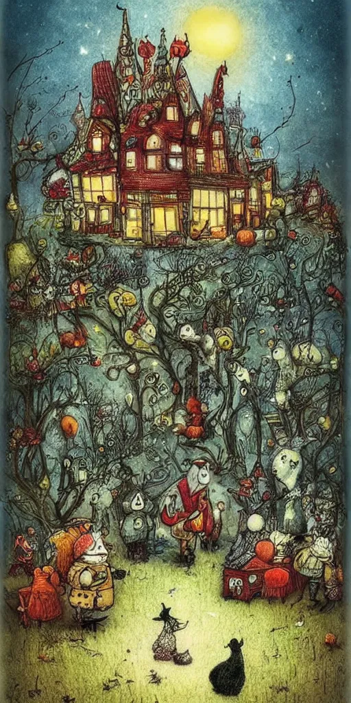 Prompt: a thanksgiving scene by alexander jansson