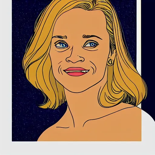 Prompt: “ reese witherspoon retro minimalist portrait by jean giraud, moebius starwatcher comic, sharp, smooth face, 8 k ”