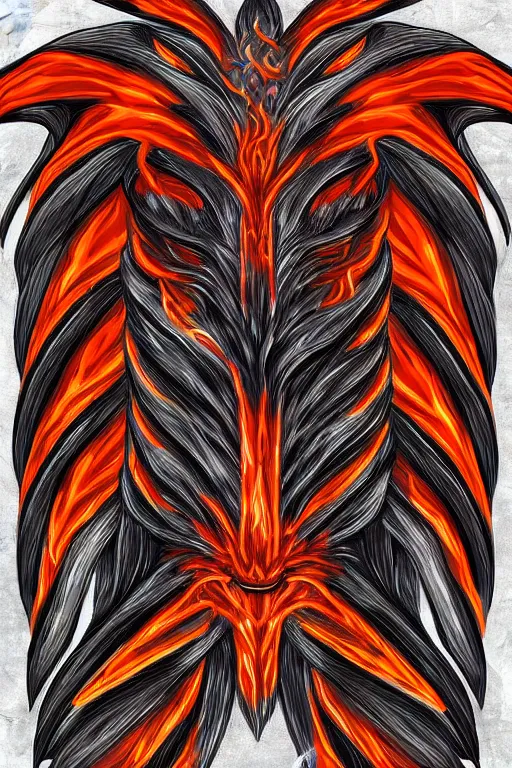 Prompt: fire monster, symmetrical, highly detailed, digital art, sharp focus, trending on art station, anime art style