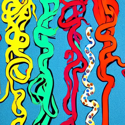 Image similar to cardboard cutout of tentacles, cut out of colored corrugated cardboard, realistic, cardboard cutout, flat, hyperrealistic photography