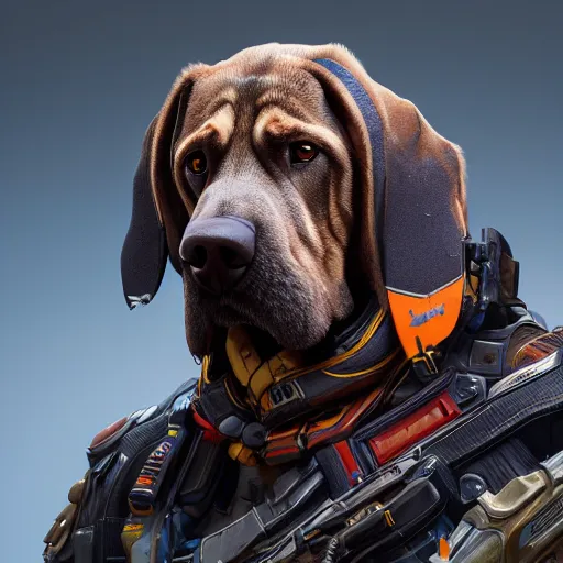 Image similar to portrait of bloodhound with his raven from apex legends, 8 k uhd, unreal engine, octane render in the artstyle of finnian macmanus, john park and greg rutkowski