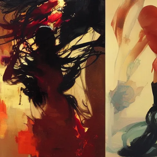 Image similar to explosion of paint, intricate, elegant, highly detailed, greg manchess, mucha, liepke, ruan jia, jeffrey catherine jones, ridley scott