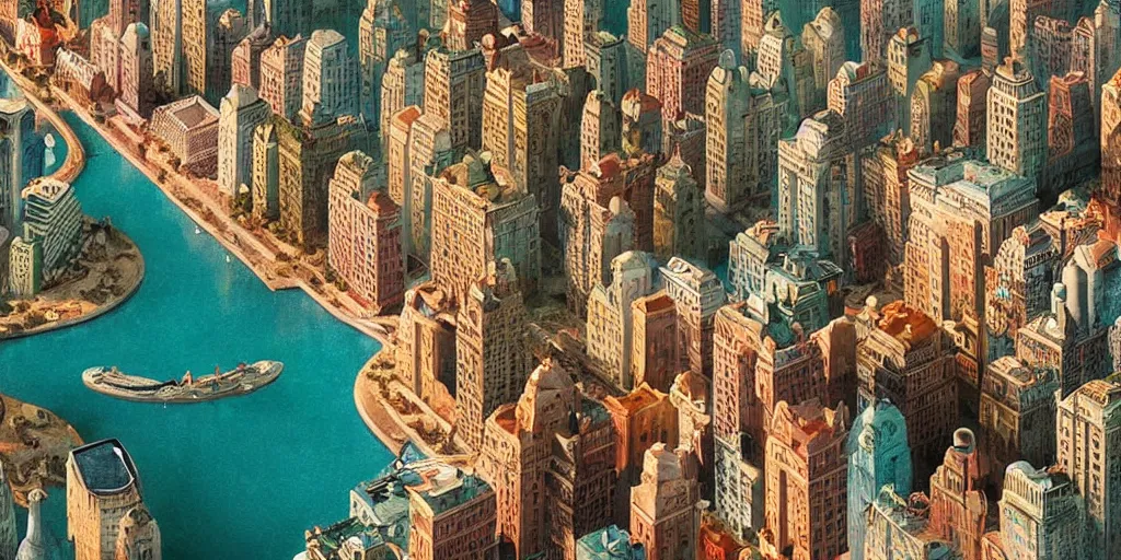 Image similar to a very high resolution image from a new movie, upside - down city, beautiful scenery, photorealistic, photography, directed by wes anderson