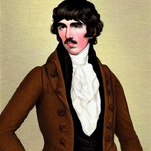 Prompt: regency era painting of a young george harrison