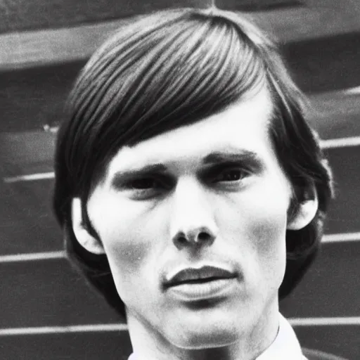 Image similar to A photograph portrait of Jerma985 with short-medium length hair a combover wearing early 1970s menswear in the early 1970s, taken in the early 1970s, grainy, taken on a 1970s Kodak Camera, realistic, hyperrealistic, very realistic, highly detailed, very detailed, extremely detailed, detailed, digital art, trending on artstation, colorized photo