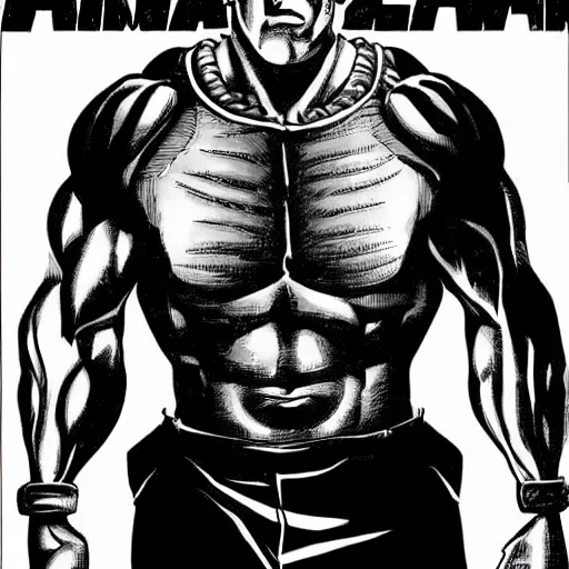 Image similar to arnold schwarzenegger in chainsaw man ( manga )